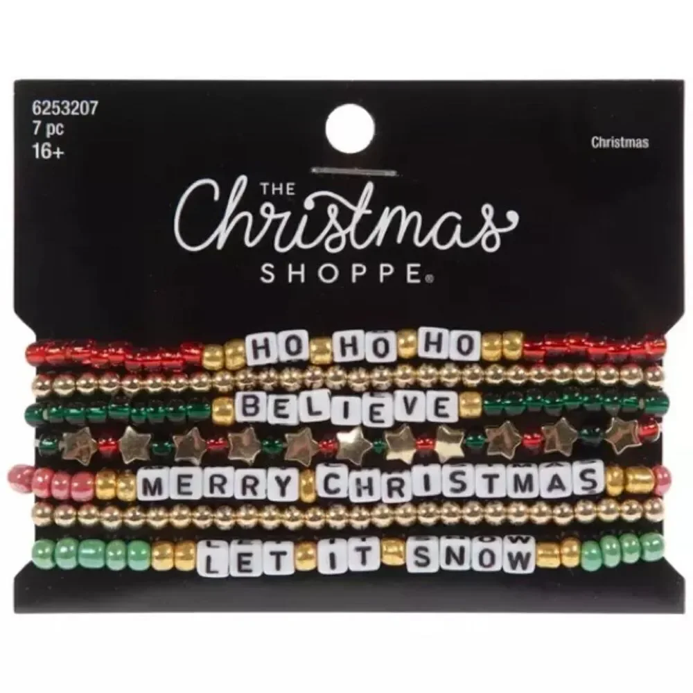 New 7 Holiday Beaded Bracelets NWT
